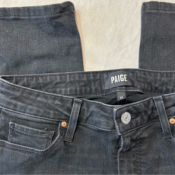 PAIGE// Cindy High Waist Ankle Straight Leg Jeans in Black Lotus - Picture 4 of 12